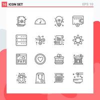 16 kreativ ikoner modern tecken och symboler av tillbaka till skola enheter Bra aning data plånbok redigerbar vektor design element