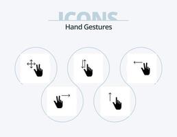 Handgesten Glyph Icon Pack 5 Icon Design. Geste. Nieder. Finger. hoch. Gesten vektor