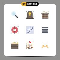 uppsättning av 9 modern ui ikoner symboler tecken för uppgift länk bastu ansluta mål redigerbar vektor design element