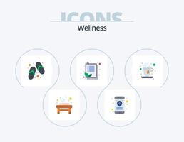 Wellness-Flachbild-Icon-Pack 5 Icon-Design. heiß. Blatt. Schuhwerk. Liste. Checkliste vektor