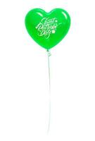 en grön hjärtformade ballong, för de irländsk nationell traditionell Semester helgon patrick s dag. realistisk objekt isolerat på vit. vektor illustration