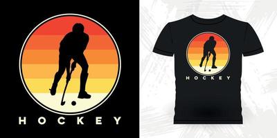 Hockey-T - Shirtentwurf des lustigen Sport-Hockeyspieler-Geschenks retro Vintager vektor