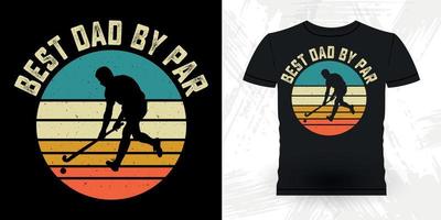 bäst pappa förbi par rolig sporter hockey spelare gåva retro årgång fars dag hockey t-shirt design vektor