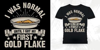 guld malmletare rolig guld grävning retro årgång guld panorering t-shirt design vektor