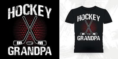 hockey morfar rolig sporter hockey spelare gåva retro årgång hockey t-shirt design vektor