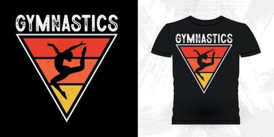 lustiger Turnermädchen-Frauen retro Vintager Gymnastik-T - Shirtentwurf vektor