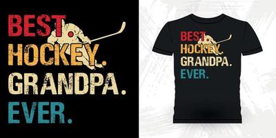 bester Hockey-Großvater überhaupt lustiger Sport-Hockeyspieler-Geschenk retro Vintager Vatertags-Hockey-T - Shirt-Entwurf vektor