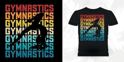 rolig gymnast flickor kvinnor retro årgång gymnastik t-shirt design vektor