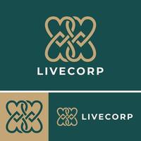 logotyp minimalistisk kärlek förbindelse länk grupp för företag företag vektor