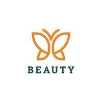 Logo Umriss Schönheit Schmetterling Monogramm minimalistischer Vorlagenvektor für Unternehmen vektor