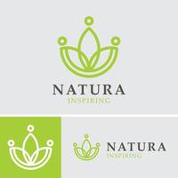 logotyp minimalistisk blad krona natur för företag företag vektor