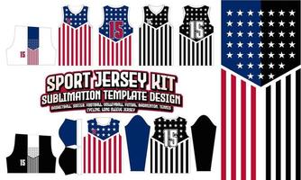 USA Nationaltrikot Design Sportbekleidung Layout für Fußball Fußball E-Sport Basketball Volleyball Badminton Futsal T-Shirt vektor