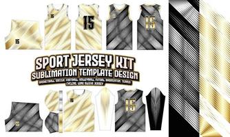 Dolgens Stripes Jersey Bekleidung Sportbekleidung Sublimation goldenes Musterdesign für Fußball Fußball E-Sport Basketball Volleyball Badminton Futsal T-Shirt vektor