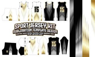 Ränder jersey kläder sport ha på sig sublimering gyllene mönster design för fotboll fotboll e-sport basketboll volleyboll badminton futsal t-shirt vektor