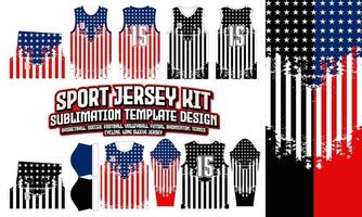 USA jersey design sport ha på sig nationell flagga layout för fotboll fotboll e-sport basketboll volleyboll badminton futsal t-shirt vektor