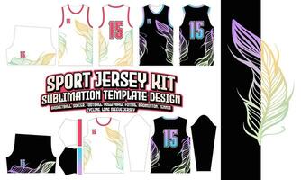 fjäder lutning jersey design kläder sublimering layout fotboll fotboll basketboll volleyboll badminton futsal vektor