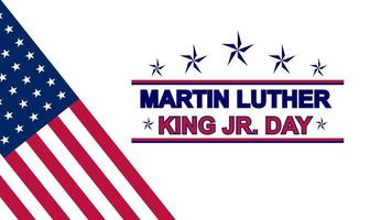 Martin Luther King jr. tag mit uns flag weißer hintergrund vektor. mlk tag ich habe einen traum. vektor