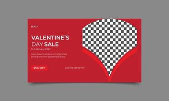 happy valentine's day sale web banner oder social media banner template design. vektor