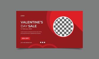 Happy Valentines Day Super Sale horizontales Web-Banner-Design. vektor