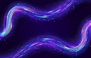 Linie bewegt Neonlichthintergrund wellenartig vektor