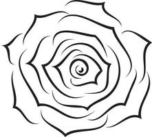 Schwarze Rose auf weißem Hintergrund für Design und Postkarten. vektor
