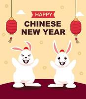 platt kinesisk ny år festival firande. vektor illustration
