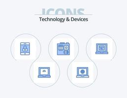 Geräte blau Icon Pack 5 Icon Design. . Rechner. . Laptop vektor