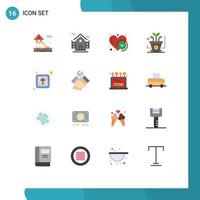 Stock Vector Icon Pack mit 16 Linienzeichen und Symbolen für Themen religiöse Liebe Kreuz Start editierbares Paket kreativer Vektordesign-Elemente