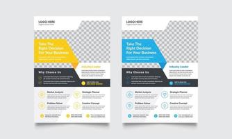 modern blå och grön design mall för affisch flygblad broschyr omslag folder. design layout med triangel grafisk element och Plats för vektor bakgrund.