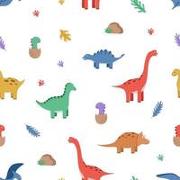 sömlös mönster av tecknad serie dinosaurier. vektor illustration, barn bakgrund eller tapet