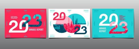 Template-Layout-Design 2023, Typografie, Cover-Buch. abstrakter flacher hintergrund. vektor