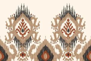 ikat blommig paisley broderi på vit bakgrund.geometrisk etnisk orientalisk mönster traditionell.aztec stil abstrakt vektor illustration.design för textur, tyg, kläder, inslagning, dekoration, halsduk.