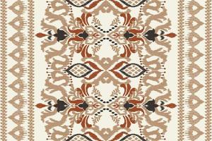 ikat-blumenpaisley-stickerei auf weißem hintergrund.geometrisches ethnisches orientalisches muster traditionell.aztekische stilabstrakte vektorillustration.design für textur,stoff,kleidung,verpackung,dekoration,schal. vektor