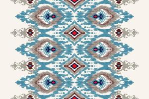 ikat florale paisley-stickerei auf weißem hintergrund.geometrisches ethnisches orientalisches muster traditionell.aztekische art abstrakte vektorillustration.design für textur,stoff,kleidung,verpackung,schal,dekoration. vektor