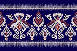 thai ikat blommig paisley broderi på lila bakgrund.geometrisk etnisk orientalisk mönster traditionell.aztec stil abstrakt vektor illustration.design för textur, tyg, kläder, inslagning, dekoration.