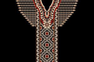florale ausschnittstickerei auf schwarzem hintergrund.geometrisches ethnisches orientalisches muster traditionell.aztekischer stil abstrakter vektor.design für textur,stoff,kleidung,modefrauentragen,dekoration,textil. vektor