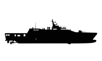 Militärische Anti-U-Boot-Korvette-Kriegsschiff-Silhouette, Armee-Angriffsschiff-Schlachtschiff-Illustration vektor