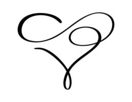 Vektor Kalligrafie Zeichen Herz Liebe und für immer. Unendlichkeit Valentinstag romantisches Symbol Logo verknüpft, beitreten, Leidenschaft und Hochzeitssymbol. Vorlage für Karte, Poster. entwerfen sie flache elementillustration