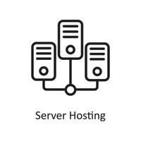 Server-Hosting-Umriss-Icon-Design-Illustration. Symbol für Webhosting und Cloud-Dienste auf Datei mit weißem Hintergrund eps 10 vektor