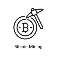 bitcoin brytning översikt ikon design illustration. webb värd och moln tjänster symbol på vit backgroung eps 10 fil vektor