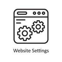 hemsida inställningar översikt ikon design illustration. webb värd och moln tjänster symbol på vit backgroung eps 10 fil vektor