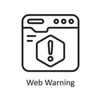 Web-Warnung Umriss Icon Design Illustration. Symbol für Webhosting und Cloud-Dienste auf Datei mit weißem Hintergrund eps 10 vektor