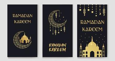 Ramadan Kareem. Vorlage für Gebete der islamischen Festivalgemeinschaft für Geschichte, Banner, Karte, Poster, Hintergrund vektor