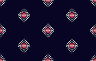 ethnisches Muster Ikat nahtlos. stammesafrikanischer indischer traditioneller stickereivektorhintergrund. aztekischer Stoff Teppich Batik Ornament Chevron Textildekoration Tapete vektor