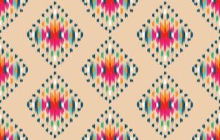 ethnisches Muster Ikat nahtlos. stammesafrikanischer indischer traditioneller stickereivektorhintergrund. aztekischer Stoff Teppich Batik Ornament Chevron Textildekoration Tapete vektor