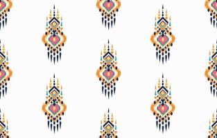 ethnisches Muster Ikat nahtlos. stammesafrikanischer indischer traditioneller stickereivektorhintergrund. aztekischer Stoff Teppich Batik Ornament Chevron Textildekoration Tapete vektor