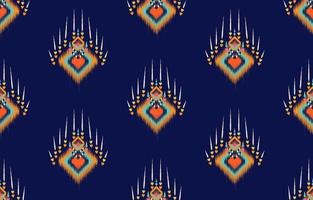 ethnisches Muster Ikat nahtlos. stammesafrikanischer indischer traditioneller stickereivektorhintergrund. aztekischer Stoff Teppich Batik Ornament Chevron Textildekoration Tapete vektor