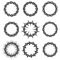 Dornenkrone Sammlung. christliches Messias-Symbol. Religion Golgatha-Symbol. vektor