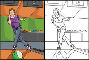 bowling färg sida färgad illustration vektor