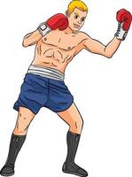 boxning sporter tecknad serie färgad ClipArt illustration vektor